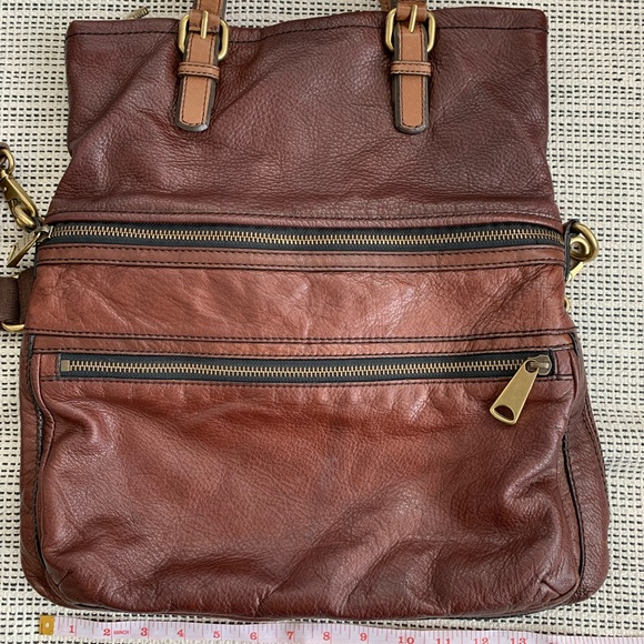 Fossil Brown Leather Crossbody Bag - Picture 6 of 8
